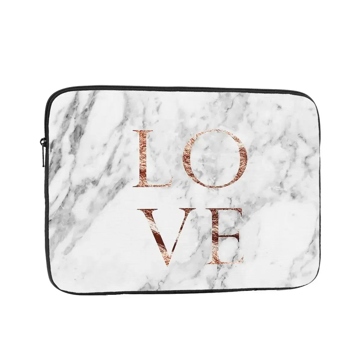 Laptop Notebook Sleeve Cover Bag Rose Gold Marble LOVE Computer Liner Sleeve Modern Pattern Shockproof Case Bag