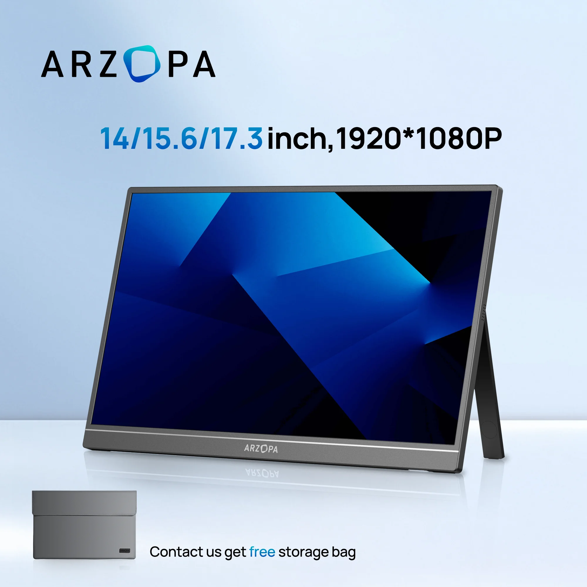 ARZOPA 14/15.6/17.3 بوصة 1080P شاشة عرض ألعاب ثانية صغيرة شاشة خارجية محمولة لأجهزة MAC/الكمبيوتر المحمول/الكمبيوتر/Xbox/PS/Switch #1