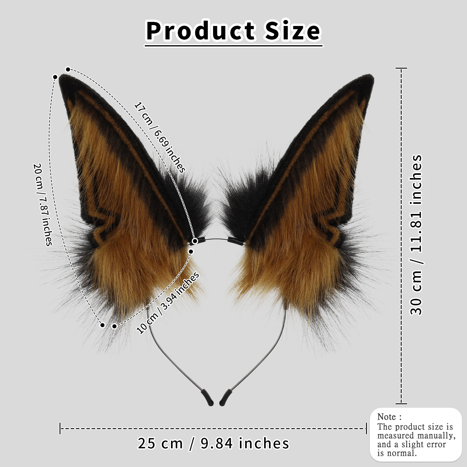 Animal Fox Wolf Ears Headband Handmade Women Men Hair Hoop Cosplay Headwear for Party