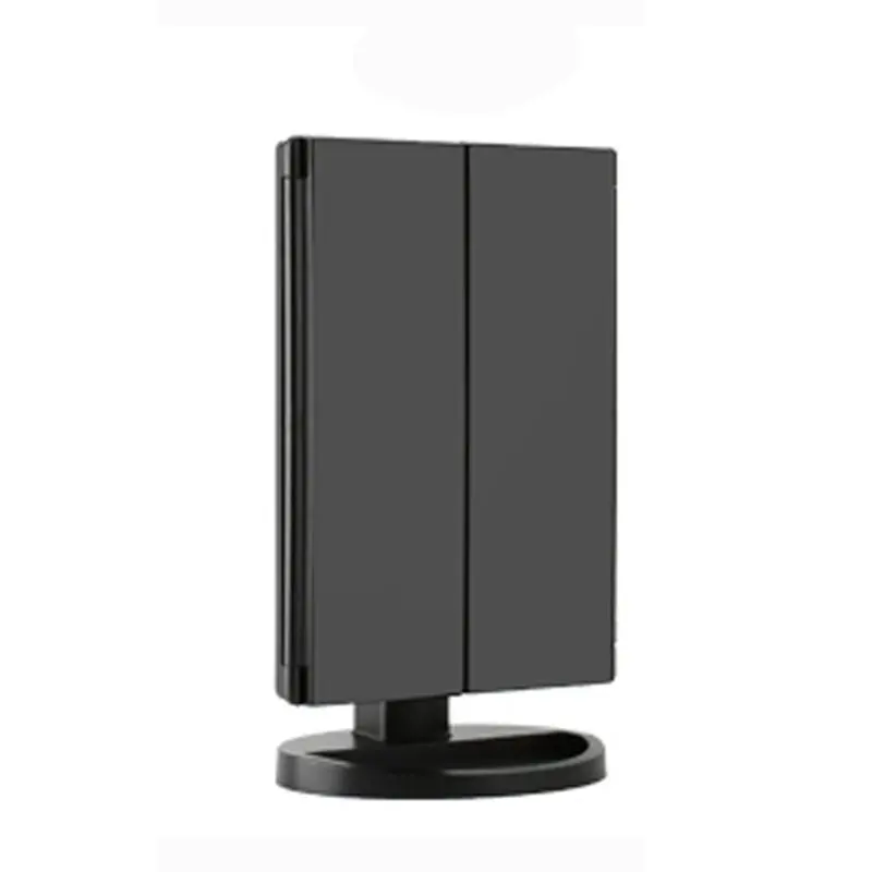

AA81-Trifold Makeup Mirror Vanity With Integrated Lights, 2X 3X 10X Magnification, Touch Control, Dual Power Supply A