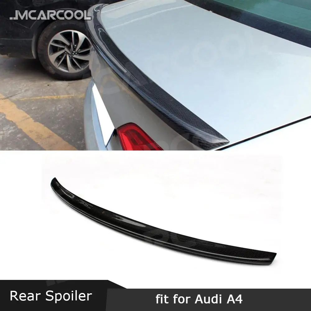 

JMCARCOOL задний спойлер из углеродного волокна для Audi A4 B8.5 Sedan 2013-2016 S4 Style багажник, отделка крыльев, Стайлинг автомобиля