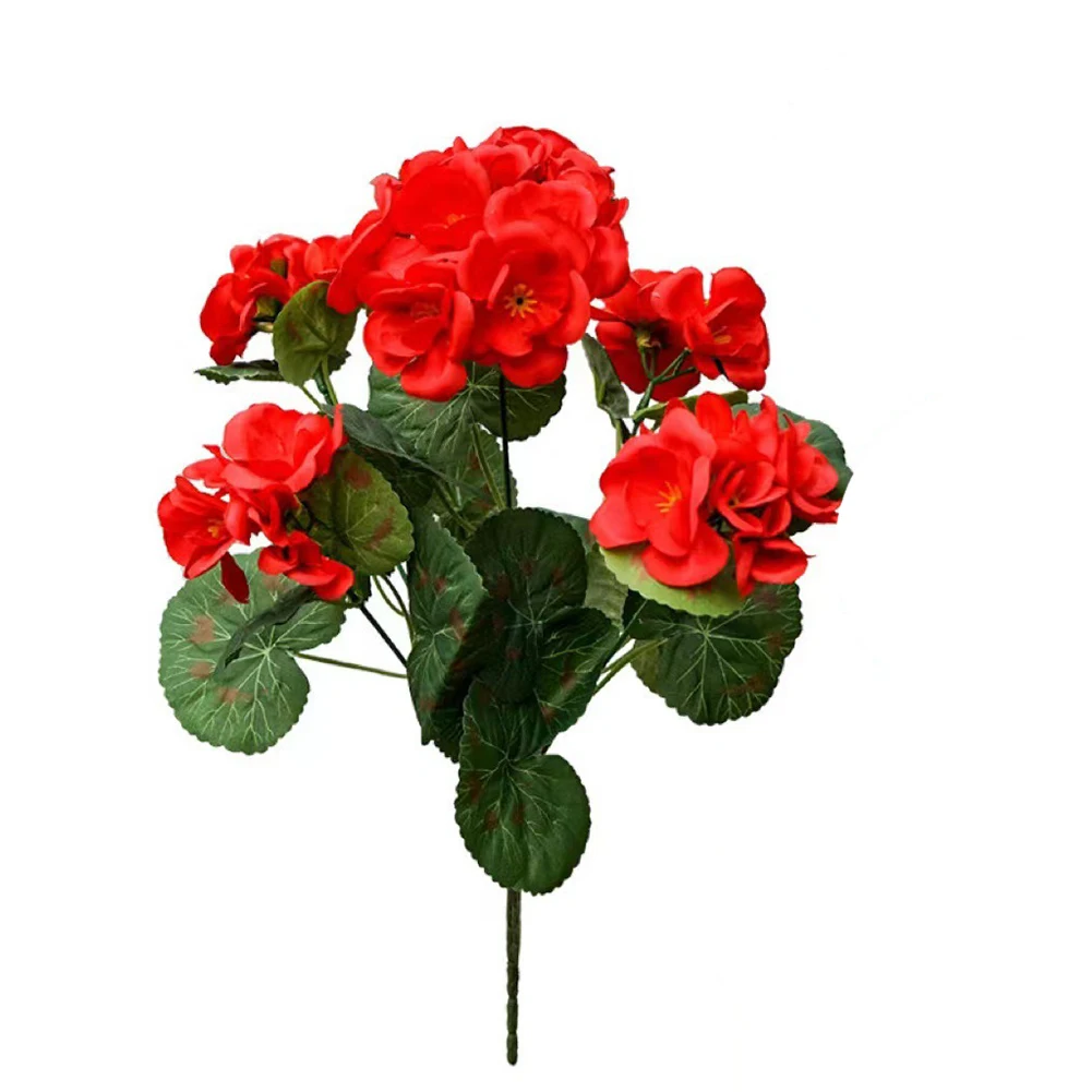2/4 Stück 12,6 Zoll Künstliche Pflanze Seiden-Begonien-Blume Geranien UV-Beständig Vliesstoff Kunstblumen für Garten Bonsai Blumendekoration – Detail 17
