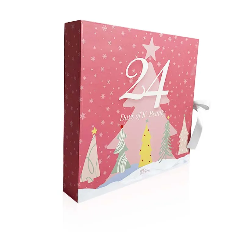 2025New Design Luxury Cardboard Beauty Perfume Packaging 24 Drawers Double Boxes Christmas Gift Advent Calendar Box for Cosmetic