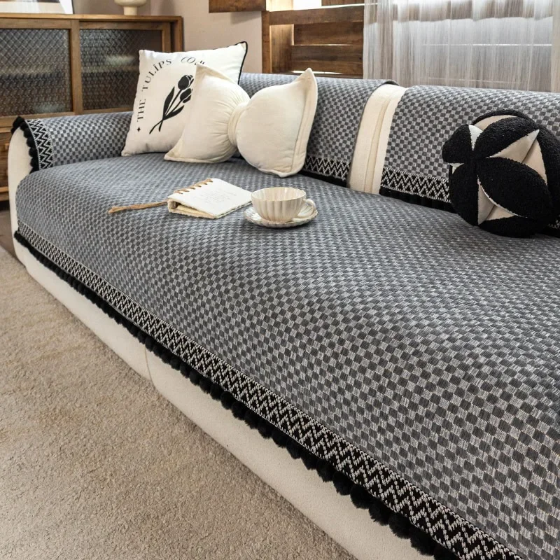 2026 New Chenille Sofa Pad All Season Non Slip Wear Resist Couch Seat Backrest Throw Cover Soft Thick Home Living Room Decor Mat