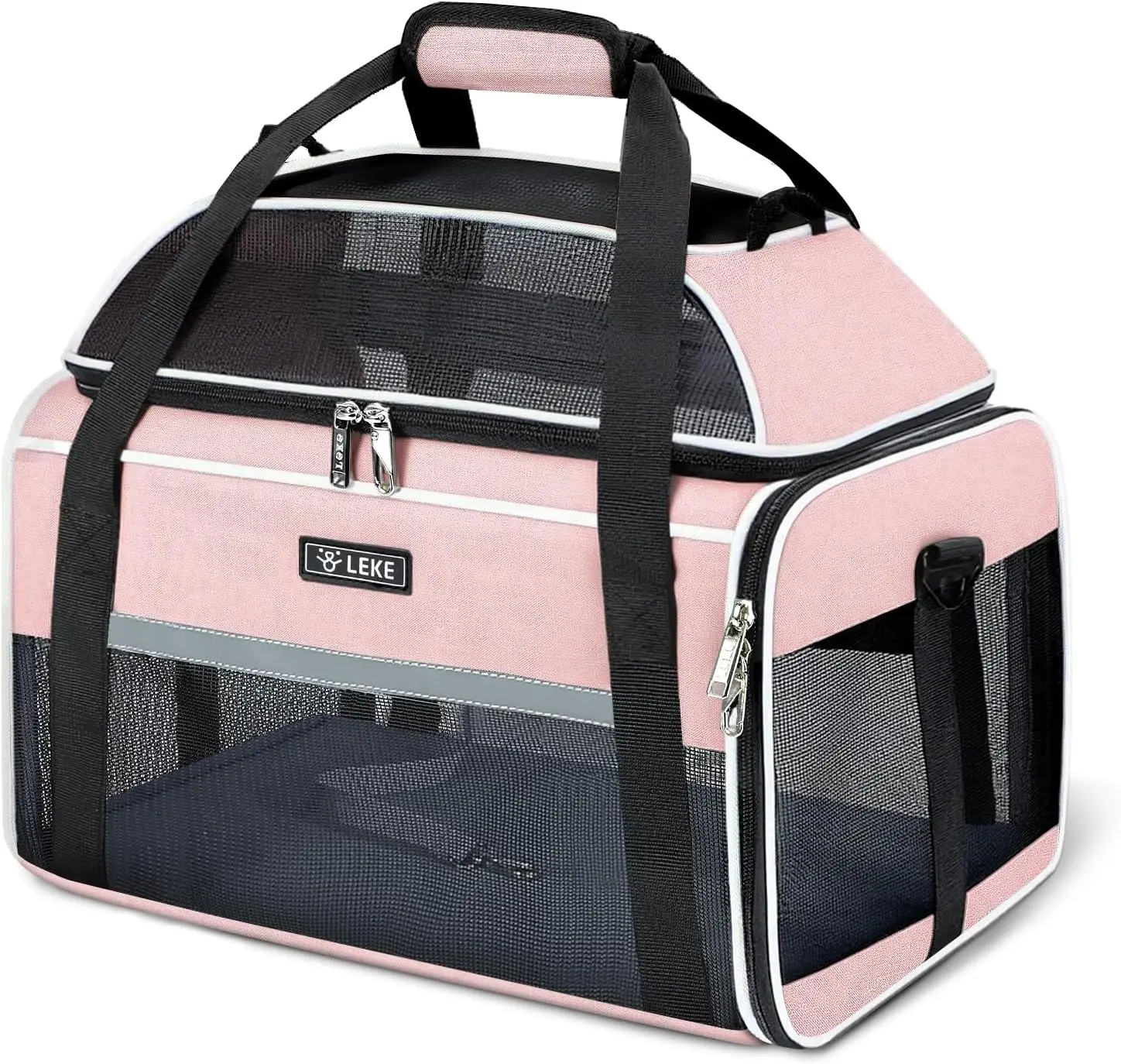 

Top-Expandable Pet Carrier 17x11x9.5 Inch Alaska Hawaiian Airline Approved Soft Sided Underseat to 12lbs Travel Carriers for