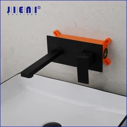 JIENI Bathroom Bathtub Faucet Stream Mode Matte Black Sink Faucets Wall Mounted Hot Cold Mixer Taps With Single Handle