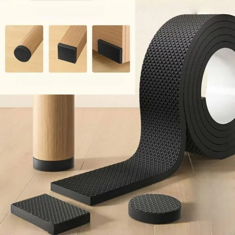 DIY Texture Anti-slip Furniture Pads 6MM Thicken Non-Slip Pad Foot Cover Self Adhesive Mute Mats Bumper Damper for Table/Chair