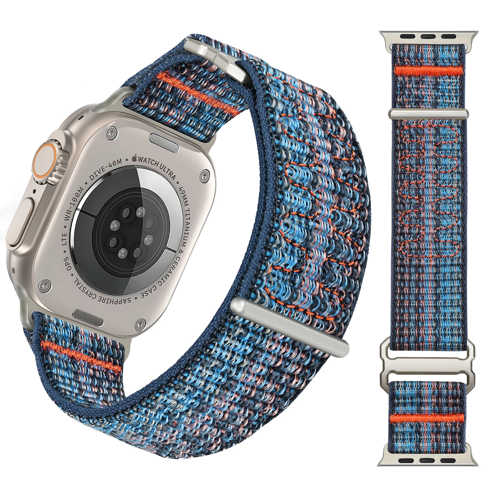

Нейлоновые ремешки для Apple Watch ultra 2, ремешок 49 мм, 46 мм, 42 мм, 45 мм, 41 мм, 38 мм, спортивный браслет IWatch Series 10 9 8 7 6 5 3 SE 44 мм 40 мм