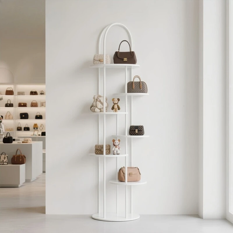 

Boutique shoe shelf Shoe store rack Multi-layer floor bag display rack Mall store window shelf display rack