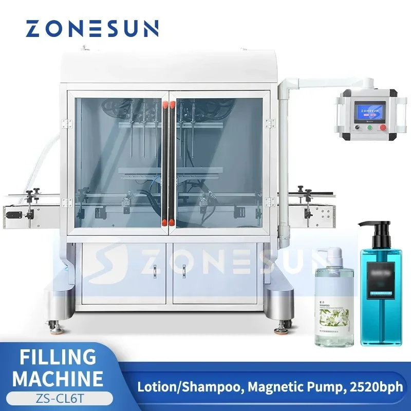 Zonesun Machine de remplissage automatique remplisseur de bouteilles à grande vitesse Machine de remplissage de bouteilles de shampoing avec système de nettoyage ZS-CL6T