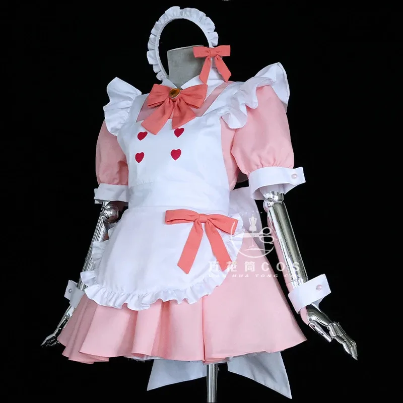 Blue Archive Shimoe Koharu Cosplay Costume Wig Maid Dress Wings Halo Headwear Halloween Party Carnival Roleplay Maid Cafe Outfit - view 3