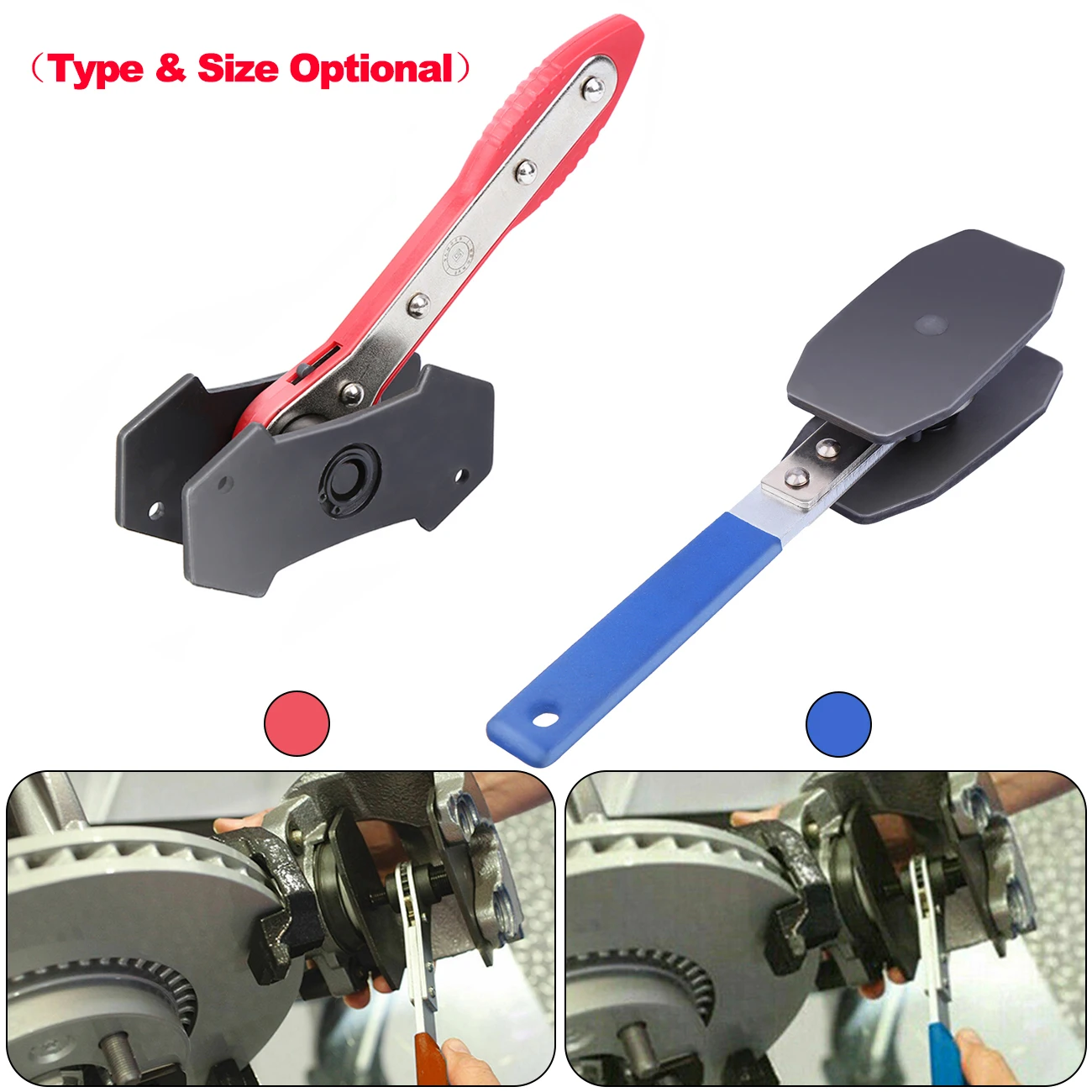 Samger Car Ratchet Brake Piston Spreader Caliper Wrench Switchable Brake Reset Universal Hand Tool Repair Accessories Red/Blue