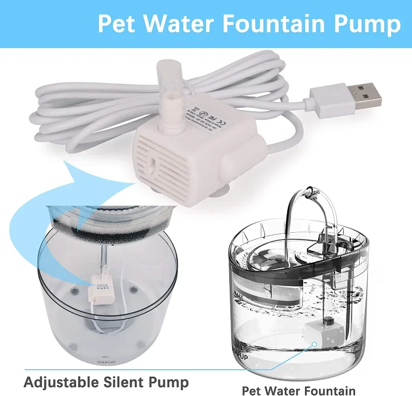 Water Pump Universal Mini Pets Drinking Fountain Motor Replacement For Cats Water Bowl Dog Water Dispenser Pet Accessories