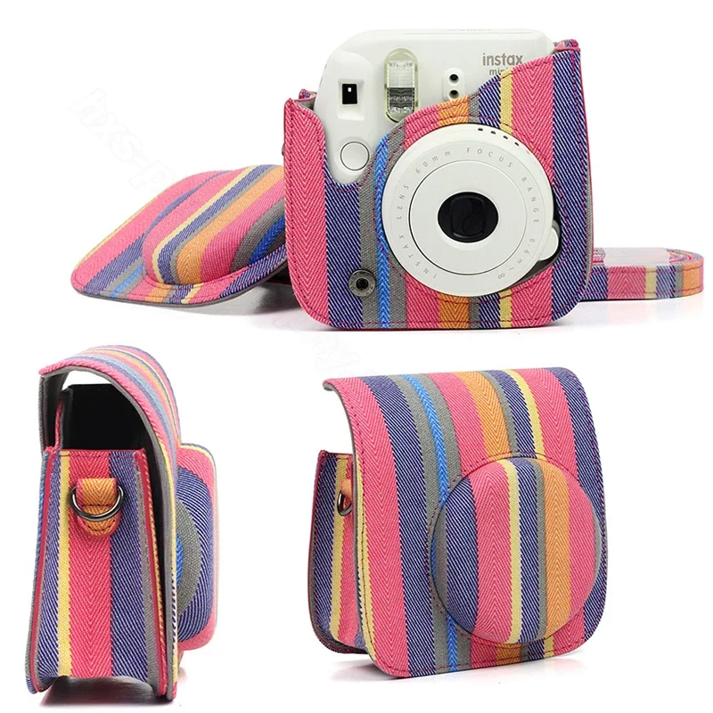 For Instax Mini 9/8 New Colorful Camera Protector Case Pouch Instant Film Camera Accessories Shoulder Strap Camera Cover Bag