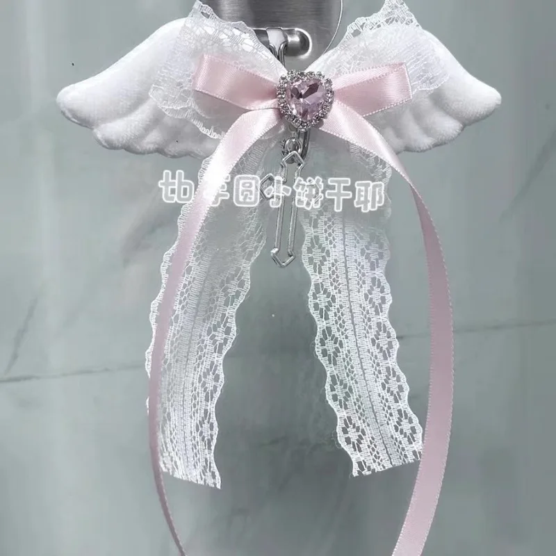 Subcultural Sky Blue Angel Wings Fluttering Ribbon Bow Hair Clips for Girls Brooch Dopamine Personality Kawai Lolita Accessories