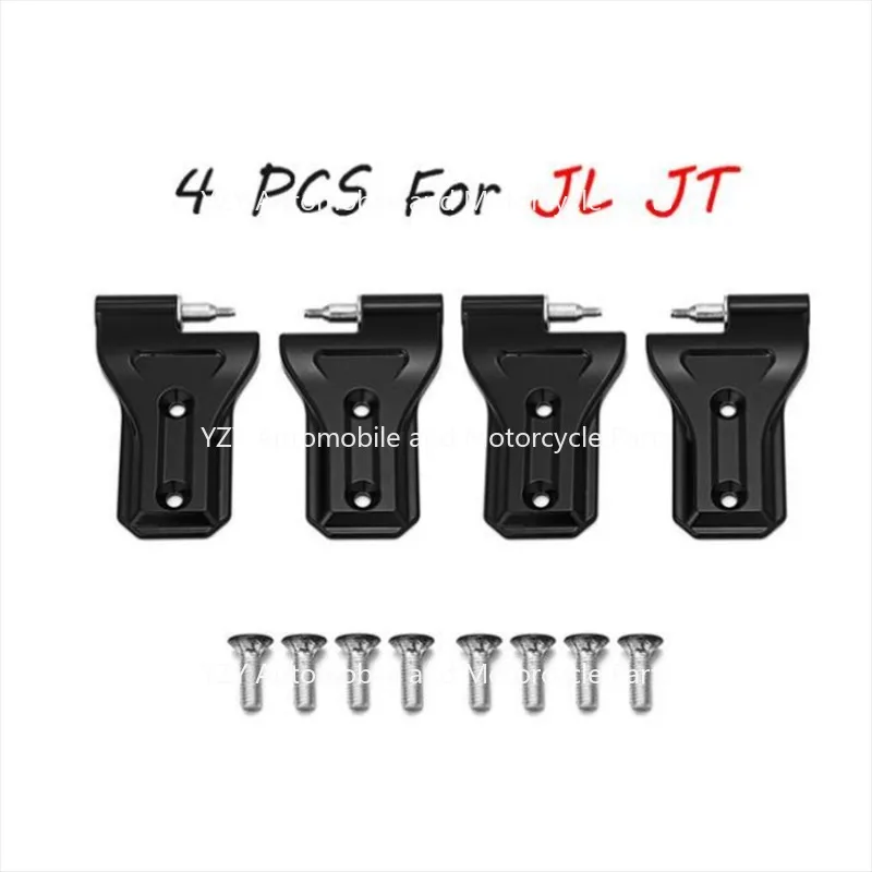 2/4/6 PCS Aluminium Coated Door Side Hinge For Jeep Wrangler JK JL JT 2007+ Road Steel Door Hinge Kit Not Door Hinge Cover Decor