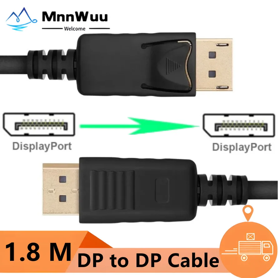 DisplayPort to DisplayPort Cable 1.8 M DP to DP Male to Male Cable Supports 4K@60Hz Compatible for Lenovo Dell HP ASUS and More