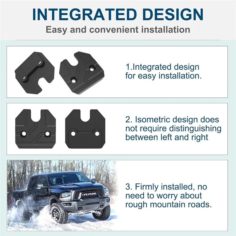 XMSJ-For RAM 1500 2019-2023 Sun Visor Repair Kit- Aluminum Alloy Clip Set(2 Pack) For Truck Sunshade Installation - view 4