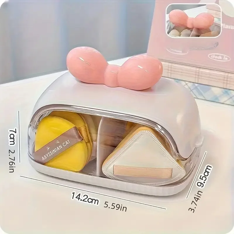 Pojemnik na gąbki do makijażu, organizer na puder, etui ochronne na gąbki, pudełko do przechowywania gąbek do blendowania z pokrywką.