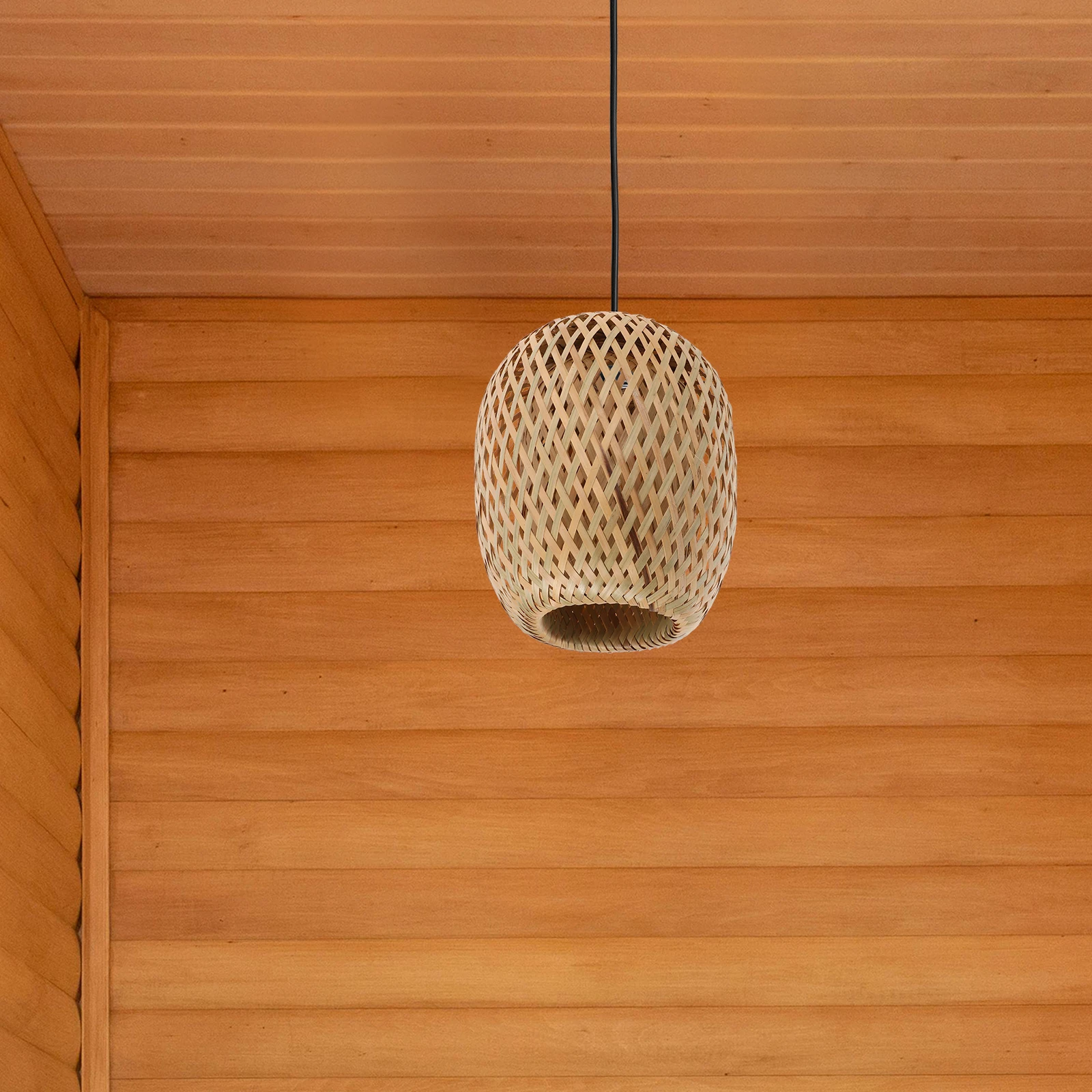 

Bamboo Woven Lampshade Rustic Hanging Ceiling Light Cover Pendant Lamp Shade Replacement Lampshades Decor for Home