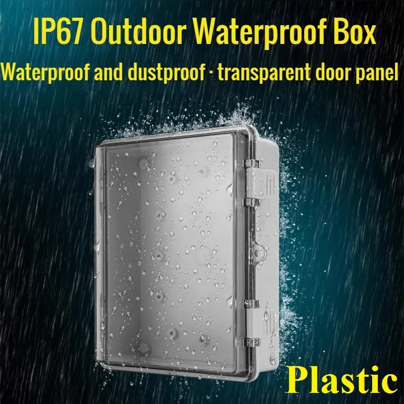 

Monitoring Equipment Outdoor Waterproof Box Power box Electrical Enclosure Case ABS Plastic Wire Box Transparent DoorPanel Cover