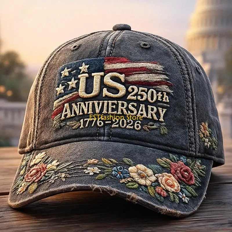 Y5GC Breathable Cotton Cap For Outdoor Activities 250th Anniversary Of American Independence Lightweight Design