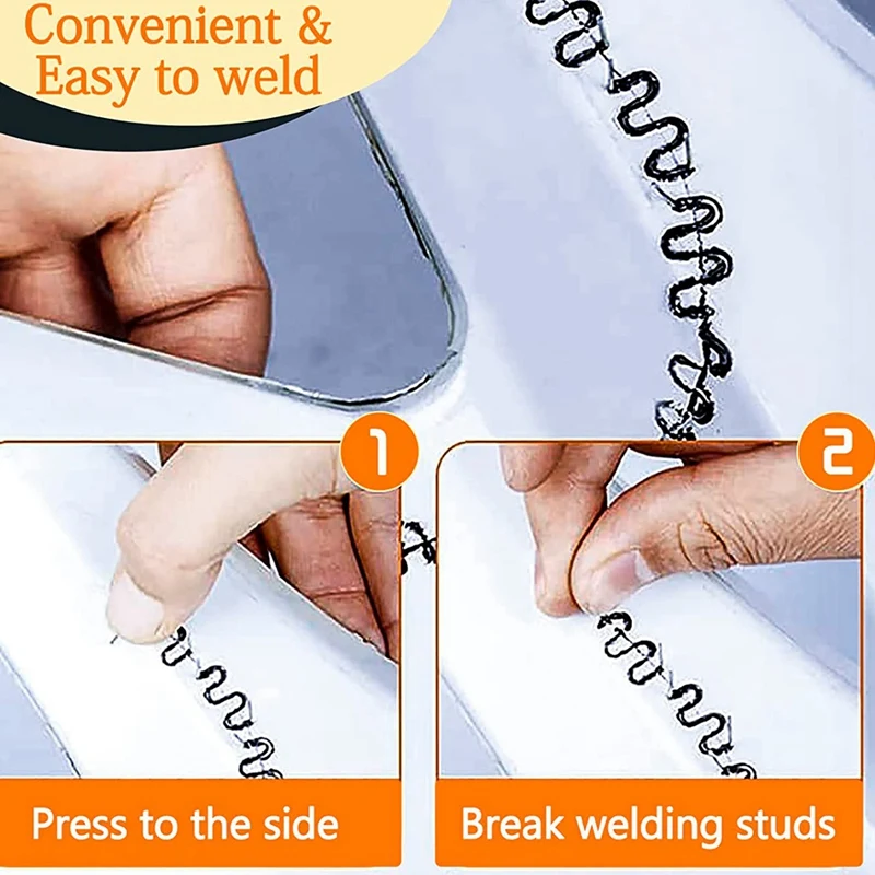 1200 قطعة دبابيس لحام ساخنة زاوية متموجة ومسطحة لإصلاح مصدات السيارة دبابيس دباسة ساخنة