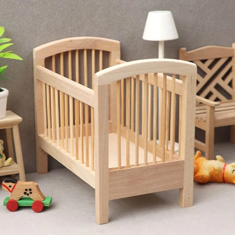 

1:12 Dollhouse Accessories Mini Crib Furniture Micro Scene Adult Favor Gift 15UB