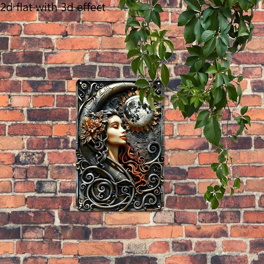 1 لوحة معدنية مسطحة للحديقة ثنائية الأبعاد، مناسبة للديكور الفني للمنزل والمكتب الداخلي والخارجي.