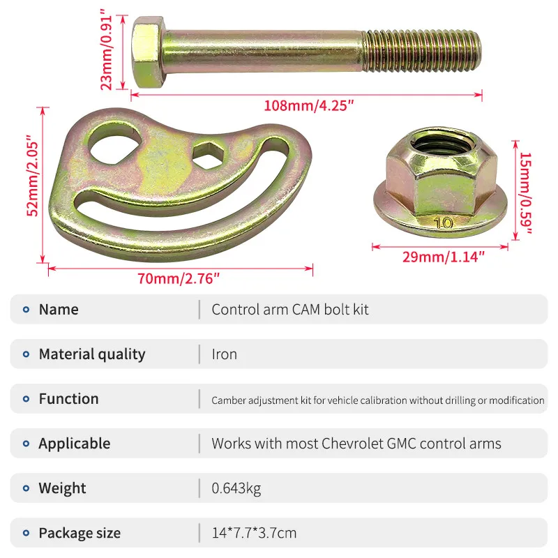 Alignment Caster/Camber Enhanced Hardware Kit FITS For GMC For Chevy For Cadillac For Hummer Select Models 1999-2020