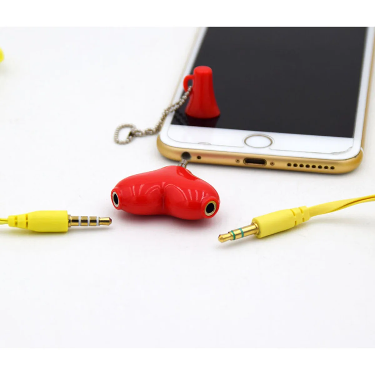 3.5mm Shape Headphone Splitter Adapter Stereo Audio Connector for Sharing 2 Headphones Headphone Splitter