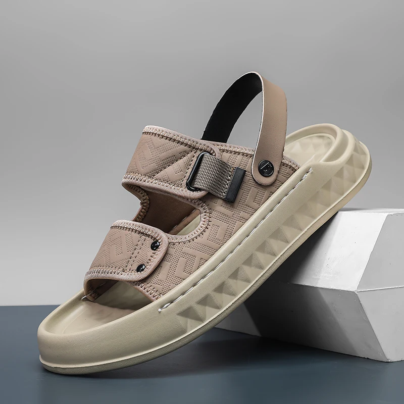 

Men's casual slip on sandals summer soft-sole breathable lightweight outdoor walking shoes fashion sports Dual-purpose slippers