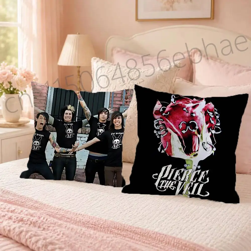 FOR Pierce The Veil Throw Pillow Cover 2D Double-Sided Print Soft Cushion Case for Home Sofa Bedroom Car