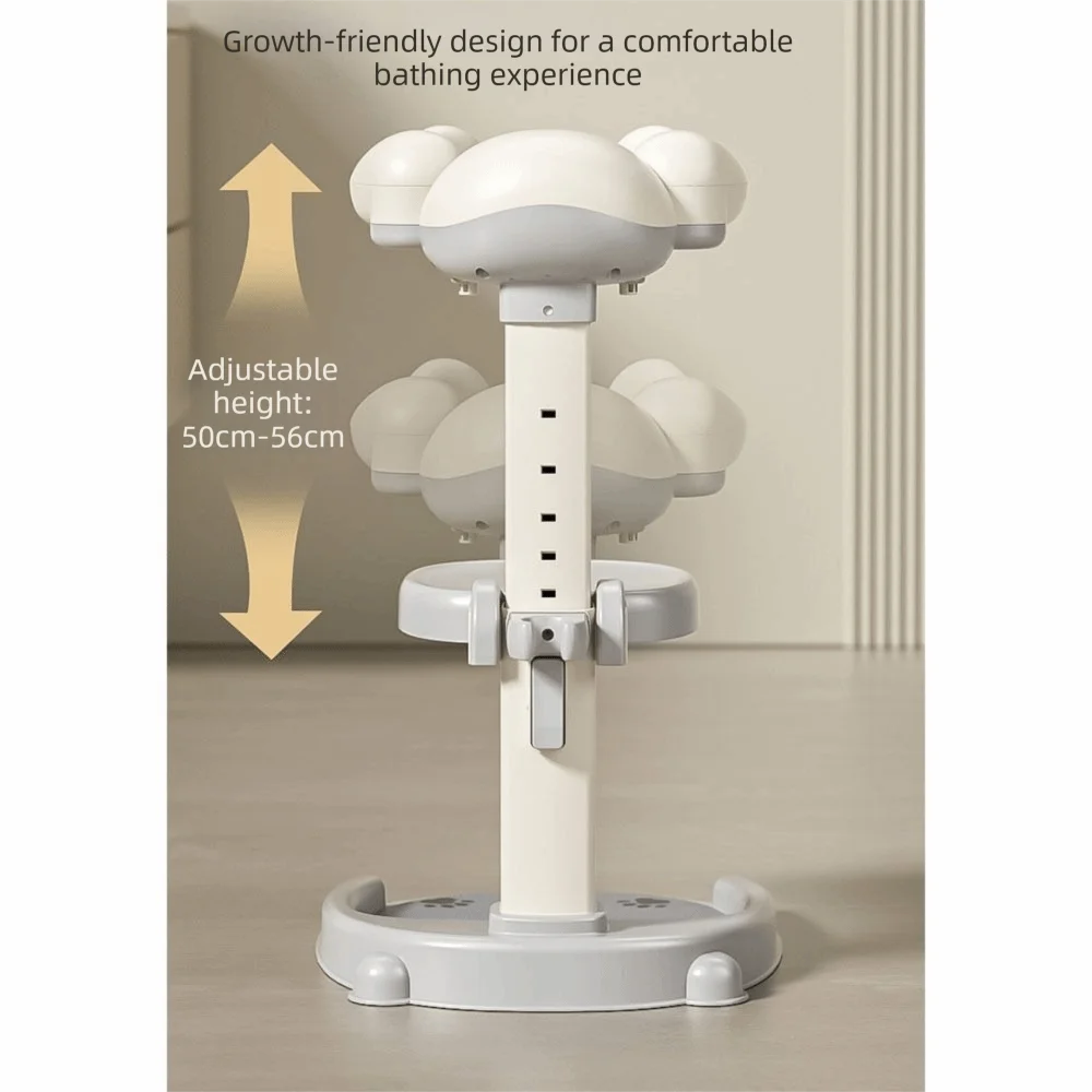 Non-Slip Baby Bath Stand Adjustable Free-Standing Baby Standing Shower Stand Safe Multifunctional Infant Bath Support