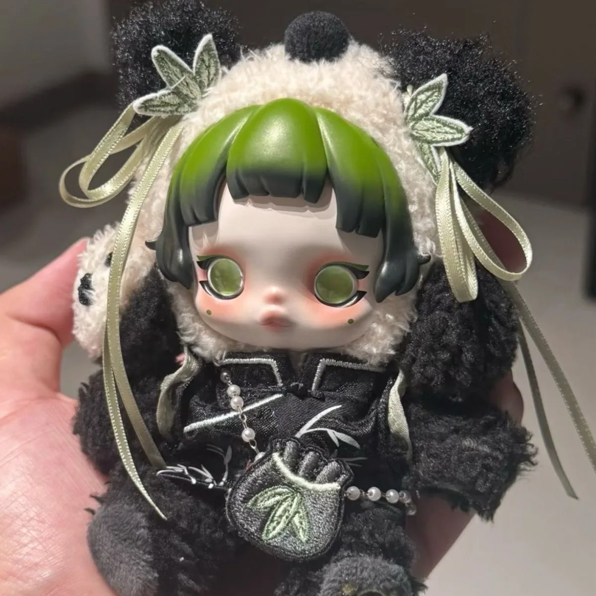 Skullpanda Chinese Style Panda Bear Reusable Doll Clothes Skins Traditional Artistic Design Collectible Plush Toys For Hobbyists