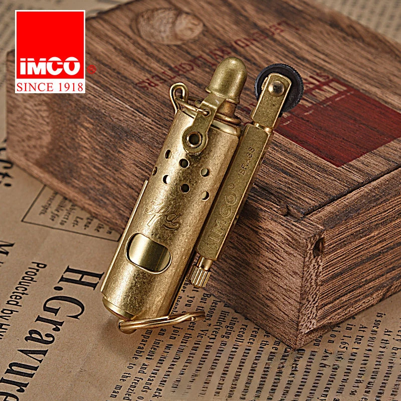 Genuine IMCO Brass Copper Trenches Metal Refueling Lighter Personal Retro Windproof Old Gasoline Lighter