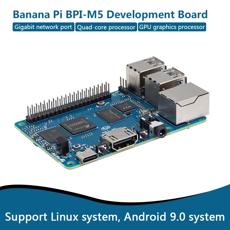 

Banana Pi BPI-M5 Development Board 4GB RAM 16GB eMMC Quad Core Cortex-A55 Support Linux System, Android 9.0 System