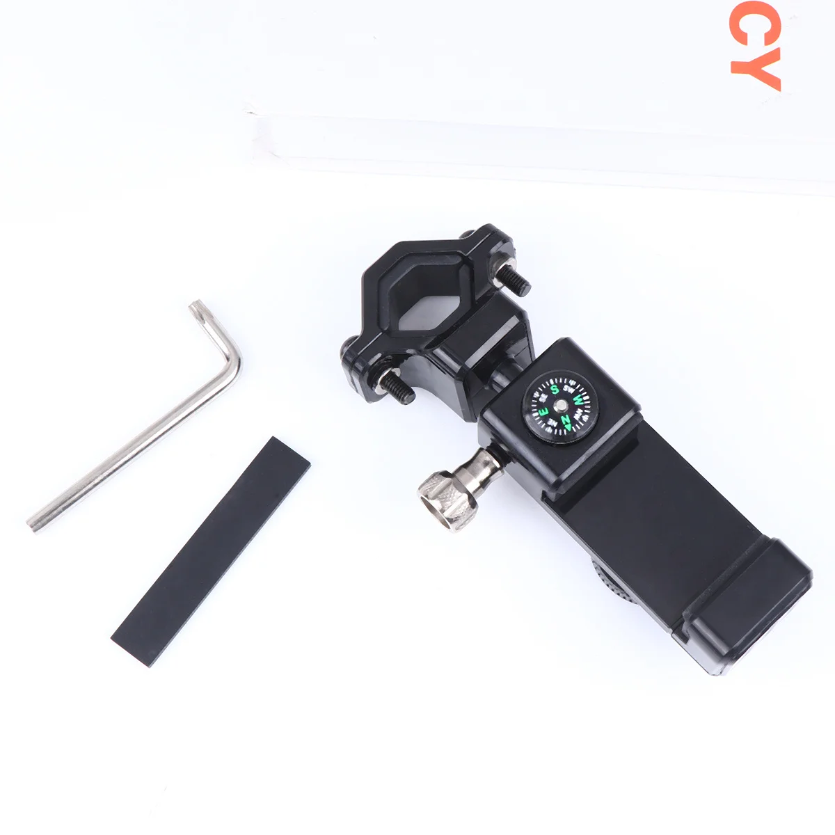 

Universal Bike E-Bike Motorcycle Handlebar Mobile Phone Mount Holder Cycling Stand Clamp Support Compass Anti Detachment Button
