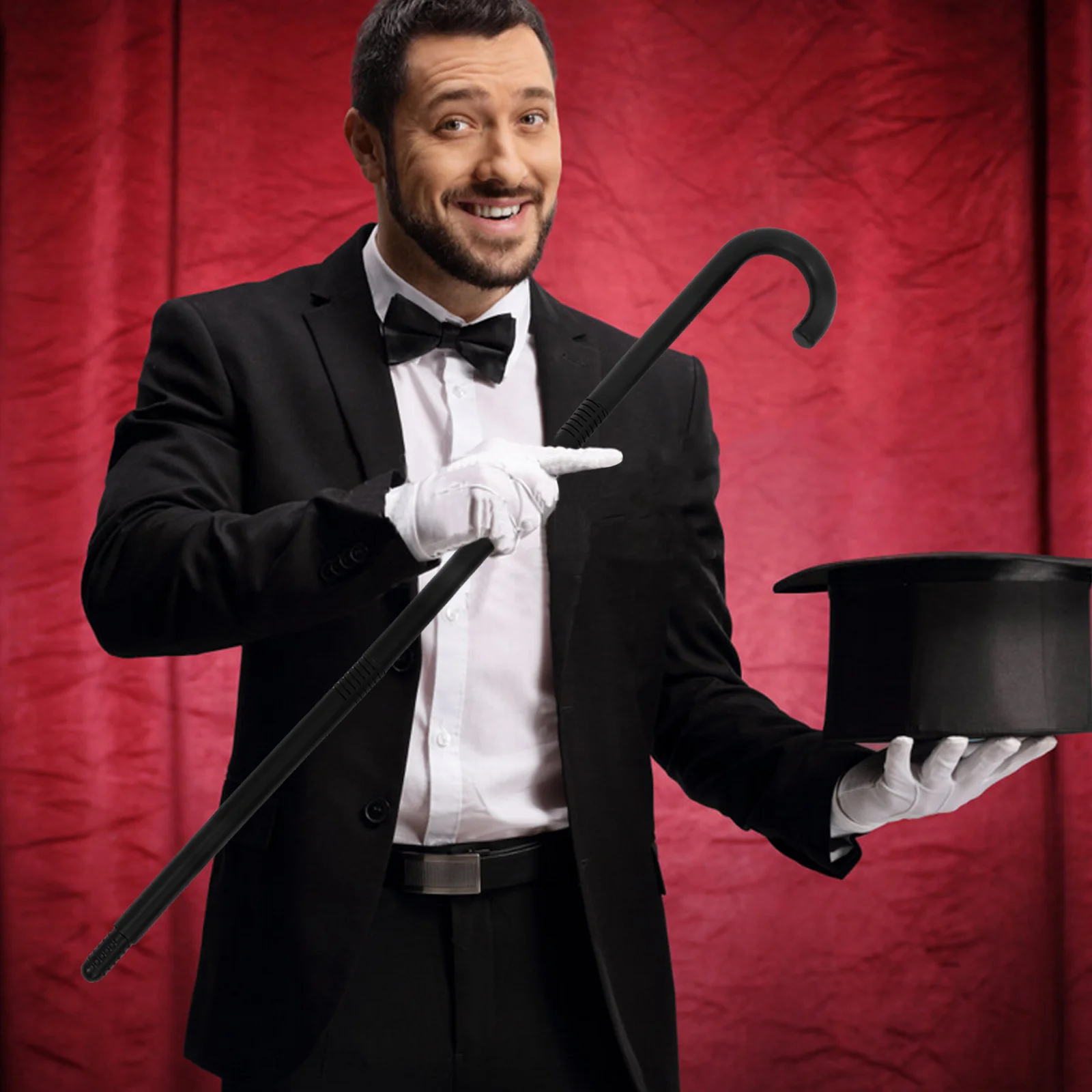 2 pçs muletas do mágico resistente cosplay bengalas mostrar cana teatral desempenho festa prop suprimentos muletas para