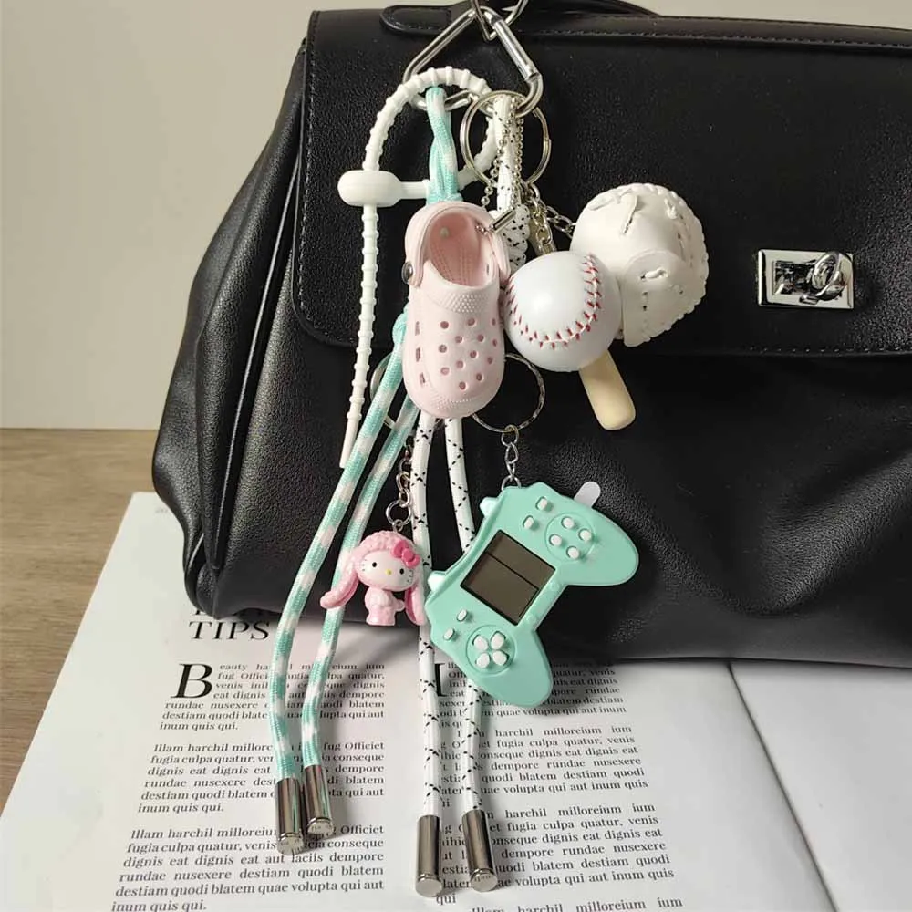 Game Console Baseball Bag Charms Miu Style Woven Bag Pendant Woven Rope Pendant DIY Handbags Charms Accessories Decoration