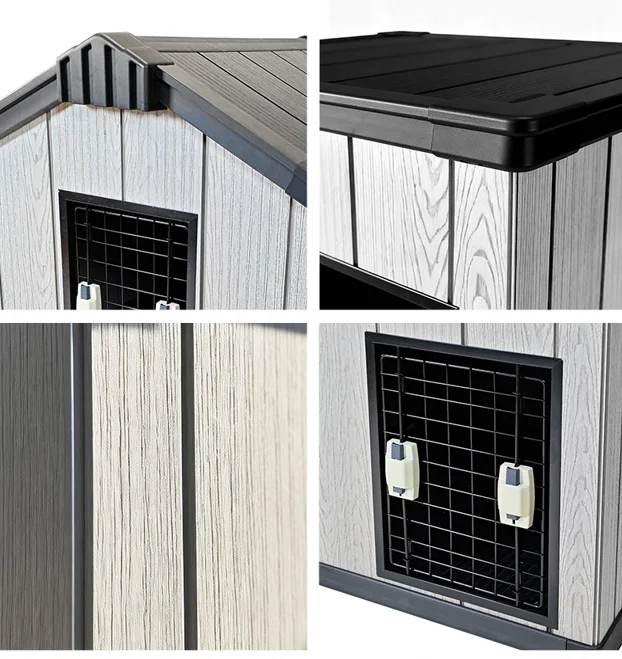 Plastic Dog House Style 3 Sizes Weatherproof Outdoor Pet Shelter for Small Medium Large Dogs
