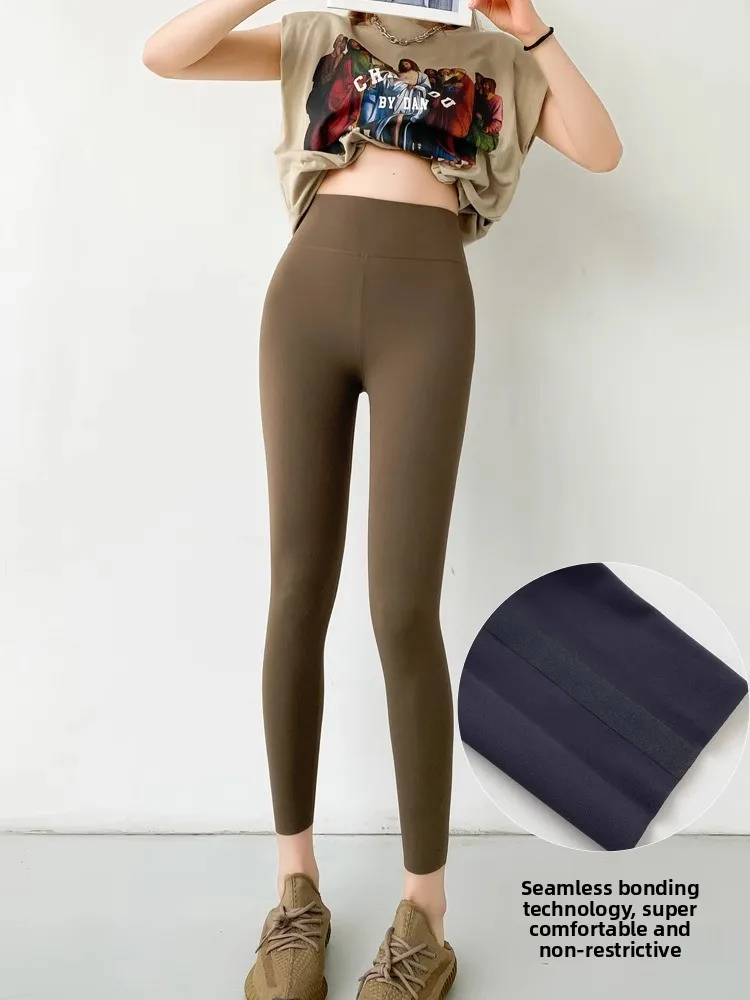 Pantaloni da yoga a vita alta slim fit Pantaloni estivi da donna in pelle di arca sottile Sl Fitn Pantaloni casual a sette/nove punti