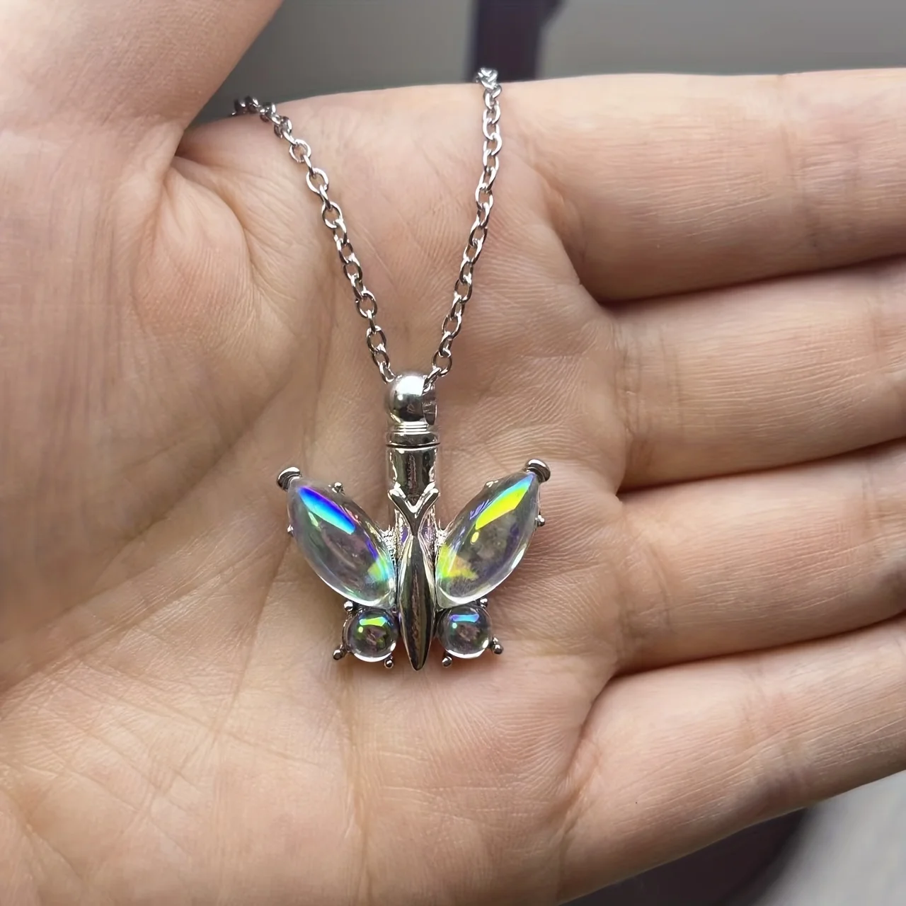 فراشة تذكارية لأقارب الحيوانات الأليفة جرة رماد جرة رماد جرة جرة قلادة لوازم جنازة #4