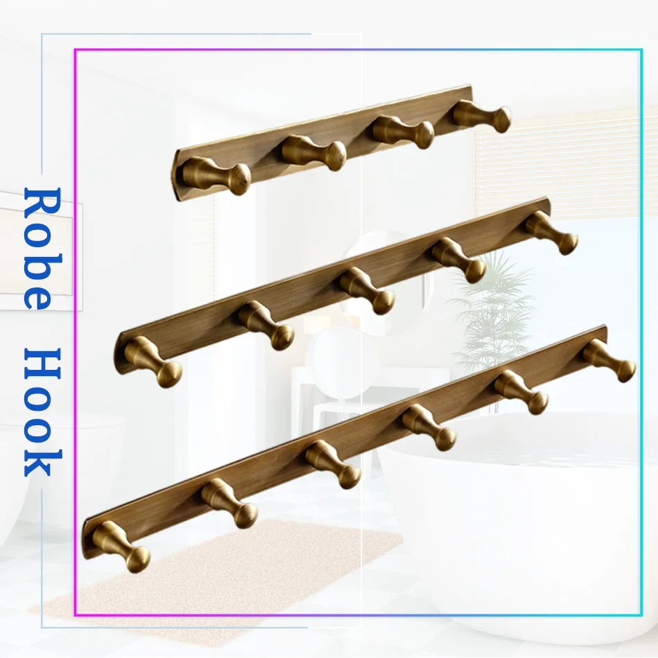 

Настенный крючок для ванной комнаты, Античная бронзовая матовая черная креативная кухонная вешалка для хранения пальто, полотенец, одежды, дверной держатель, 4 5 6