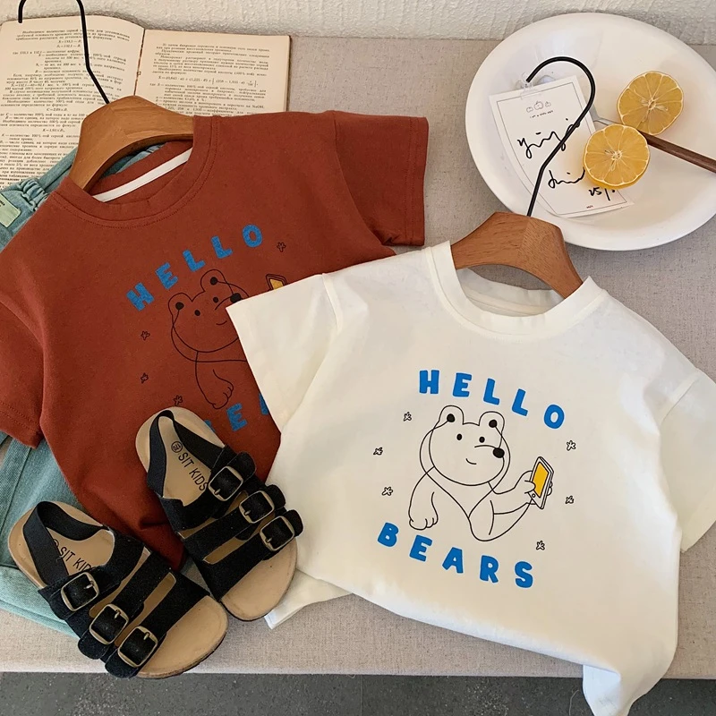 1-6years Boys Clothes Cartoon Casual T Shirts Tops Summer Cl