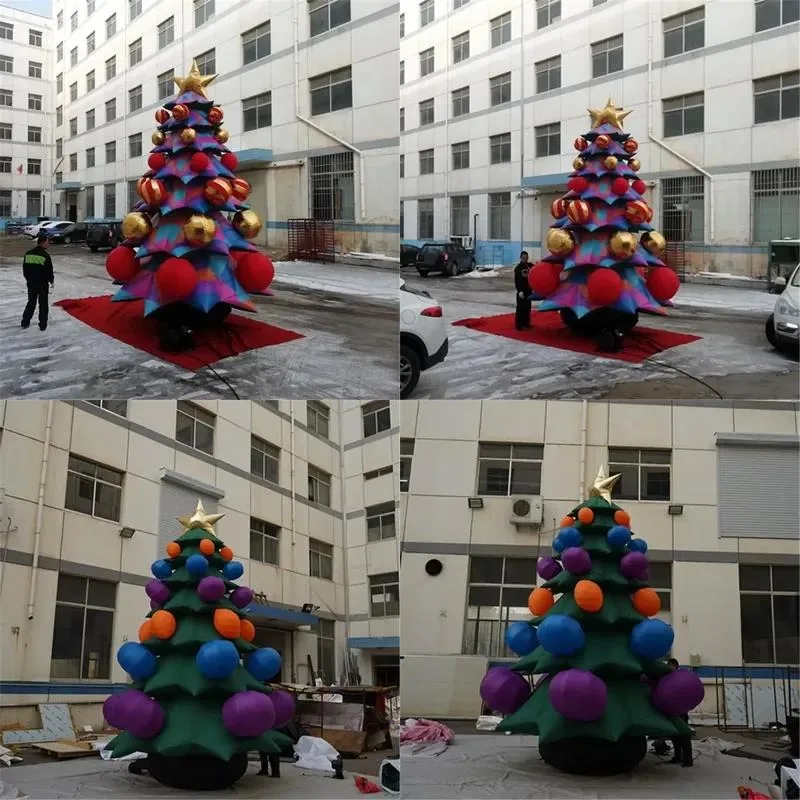 Custom 5m Inflatable Christmas Tree with LED Lights Green Holiday Indoor Decoration