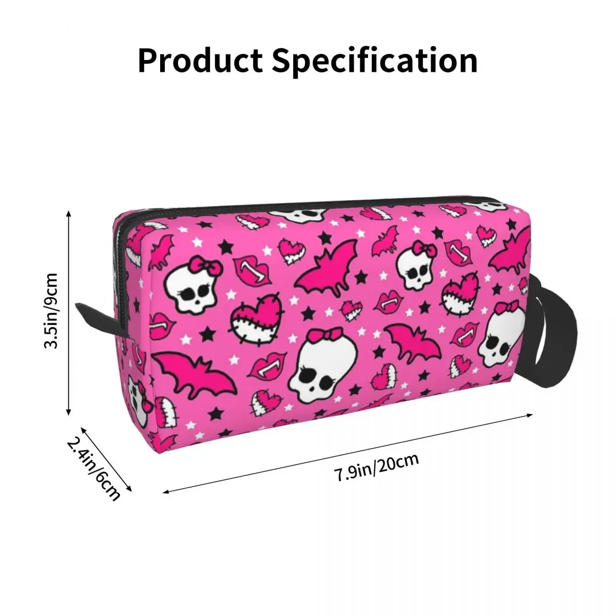 High Pretty Pink Pattern Makeup Bag Cosmetic Organizer Dopp Kit Toiletry Cosmetic Bag Women Beauty Travel Pencil Case