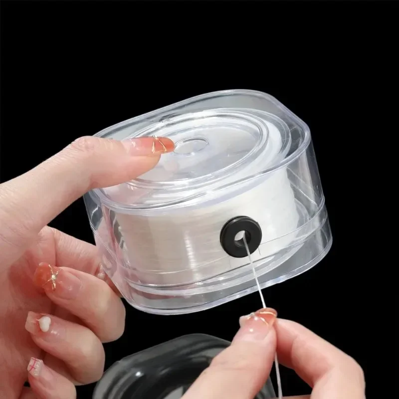 1 rolo 0.8mm cabo de miçangas transparente corda de cristal não elástica para fazer jóias diy linha de pesca pulseira colar artesanato