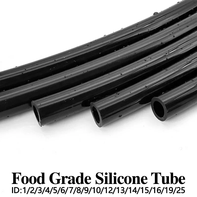 

Силиконовый резиновый шланг пищевого класса, черный, 50 см - 10 м, ID 1-25 мм, без запаха, нетоксичный, термостойкий, гибкий, безопасный для подачи воды