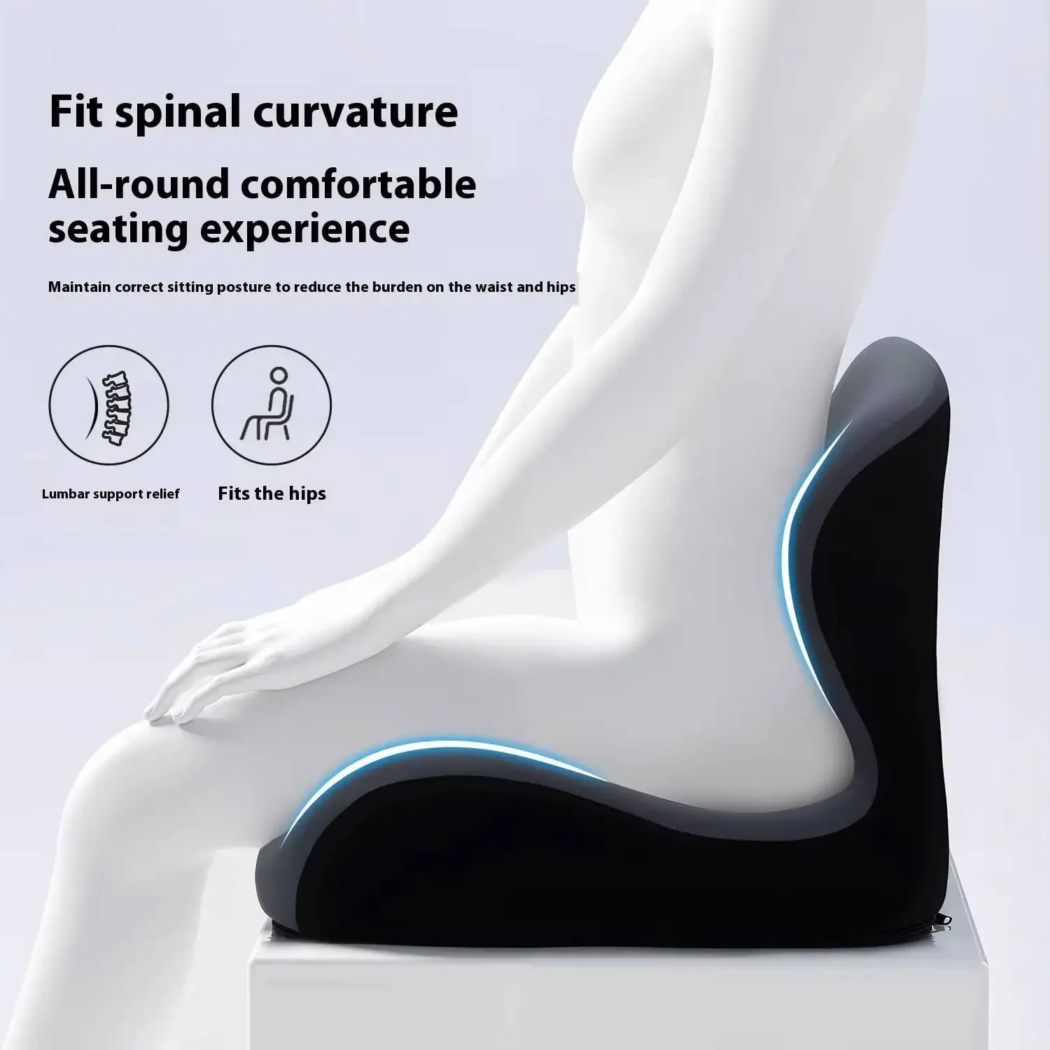 Back Support Cushion Memory Foam Lazy Chair for Office Dorm Car Use with Integrated Comfortable Seating for Students and Adults